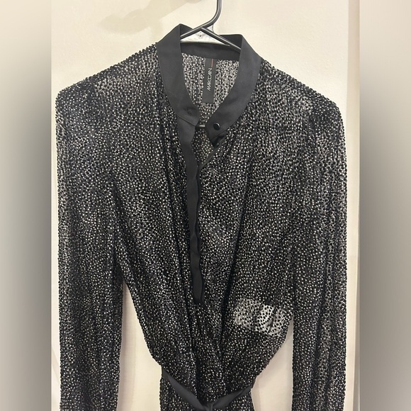 Marc Cain Sheer Dot Dress long Sleeve Black N1 - Picture 4 of 12